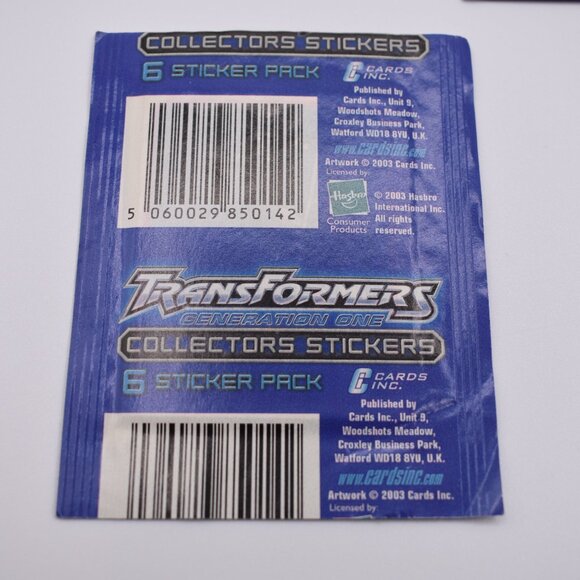10xTransformers Generation One Collectors Stickers Hasbro 6 Sticker Pack Vintage - Picture 9 of 9